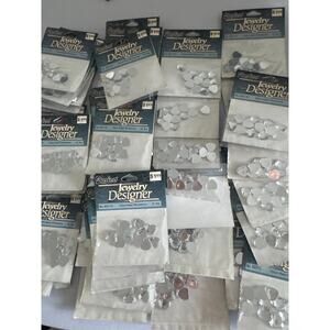 VTG Darice 12mm Heart Rhinestone set of 41 packets 492 hearts
